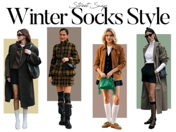 「靴下」を加えて冬コーデをクリーンに！ 狙い目はハイ & オーバーニー【ストリートスナップ】