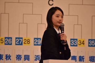 第21代目応援マネージャーの池端杏慈さん「人生の財産になると思うので頑張ってほしい」と専大北上の吉池晃大主将にエール