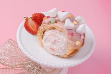 ビアードパパ×「プリキュア」苺ミルクシュークリーム、ハート型マシュマロを“可愛く”トッピング