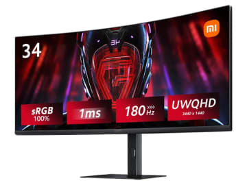 3,440×1,440ドット/180Hz/34型の湾曲モニターが33,980円など、XiaomiのゲーミングモニターがAmazonでお得！