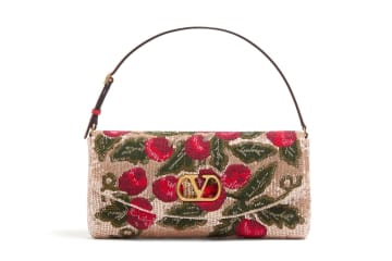 ヴァレンティノ ガラヴァーニ“Vロゴ”ソフトクラッチバッグ「ドゥ ヴェイン」レザーやビーズ刺繍で