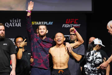 【UFC】堀口恭司、フェースオフで破顔した理由とは？　計量後は“勝負飯”焼肉でリカバリーも万全か「やったります」
