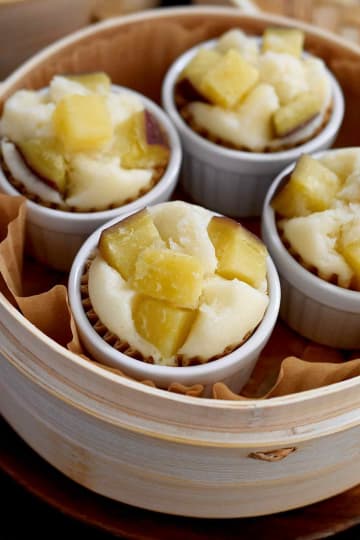 5分で生地完成！せいろでふっくらしっとり♪「さつまいもの米粉蒸しパン」