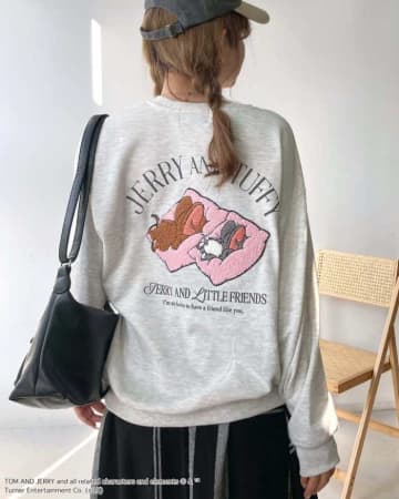 AS KNOW AS plus×トムとジェリー♡刺繍スウェットで毎日かわいく