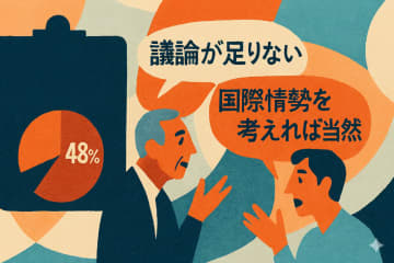 台湾有事での集団的自衛権行使に賛成48％の世論調査結果に「議論が足りない」「国際情勢を考えれば当然」の声