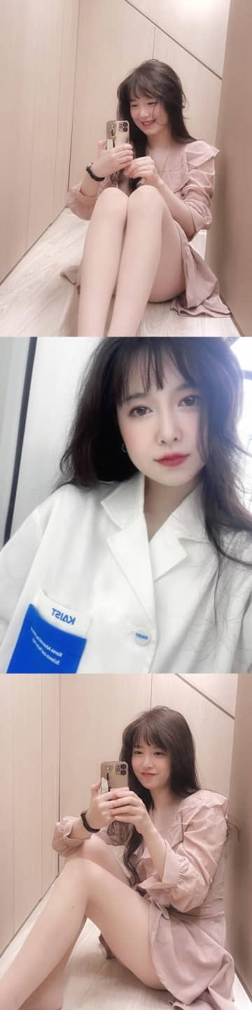 見えてる？韓国版『花より男子』女優、ピンクワンピ姿で体育座り…真っ白美脚が露わに【PHOTO】