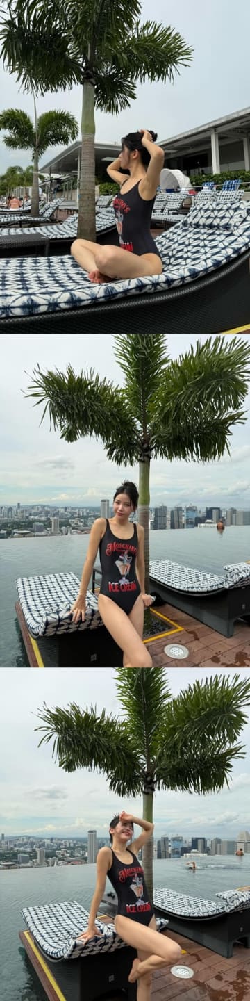 腰の線がくっきり…ソラ、モノキニ姿で妖艶な肌見せ！爽やかなプールサイドSHOTで視線強奪【PHOTO】