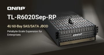 QNAP、4U 60ベイの高密度SAS/SATA JBODを発表、企業向けにペタバイト規模の拡張を実現