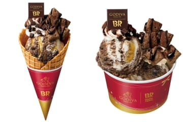 サーティワン×ゴディバのクリスマス、ビター＆ホワイトチョコの贅沢アイスやチョコ尽くしサンデー