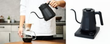 湯を沸かしたらそのままドリップへ！　独自のノズル搭載でバリスタさながらに注げる電気ケトルは如何？