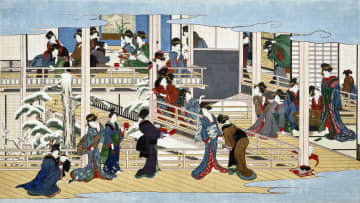 歌麿の肉筆「深川の雪」11億円　日本人が落札、香港競売で