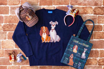 ディズニー映画『わんわん物語』レトロクラシックな限定グッズ、レディ＆トランプのキャップやスウェット