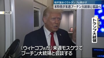 和平案めぐり、米特使が来週プーチン大統領と協議へ　トランプ氏明かす