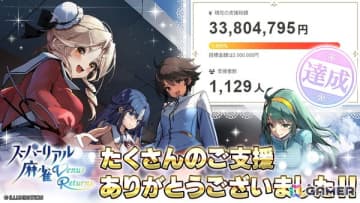 「スーパーリアル麻雀 Venus Returns」のクラファンが達成率1,690％の支援総額約3,380万円を達成して終了！総支援者数は1,129名に