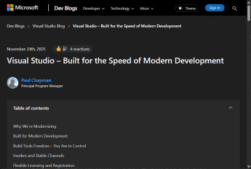 「Visual Studio」のリリースサイクルが変更 ～機能更新が1カ月ごとに加速／年次バージョンは毎年公開、スタンドアローンのProfessional版はサブスクリプションのみに