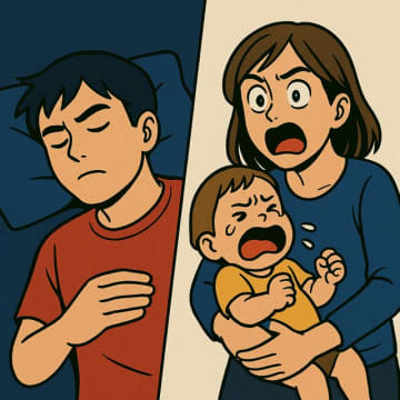 「育児ノイローゼとか大袈裟」と夜泣きを放置して寝る夫。だが、義両親に相談すると態度が一変【短編小説】