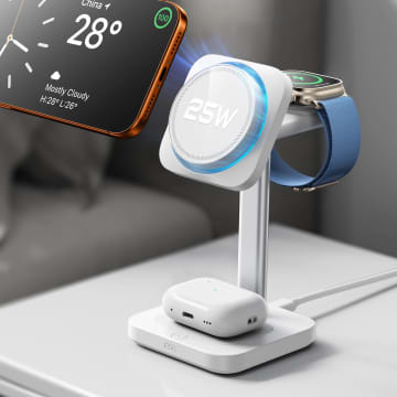 【25W Qi2×冷却ファン】ESRから「超高速ワイヤレス充電ステーション」登場！iPhone 16/17を25分で50％充電！