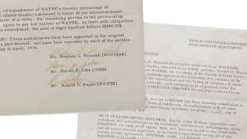 アップルの設立契約書類が競売へ。ジョブズ、ウォズ、ウェインの創業者3名の署名入り