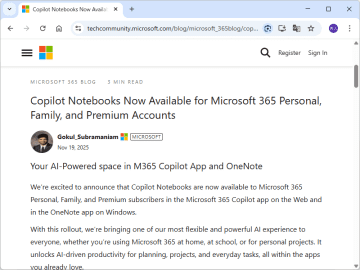 「NotebookLM」的なマイクロソフトのAIノート「Copilot Notebooks」が消費者向けに公開／Microsoft 365 Personal/Family/Premiumで利用可能