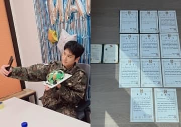 “昨日除隊”iKON チャヌ、軍服務を終えてファンに挨拶…多数の表彰状も