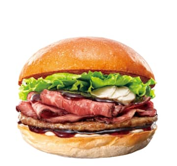 ロッテリア、師走の贅沢バーガー「ローストビーフバーガー」発売