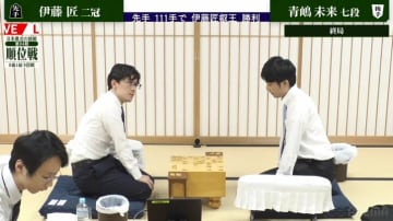 A級昇級へ死角なし！伊藤匠二冠が的確な寄せで青嶋未来七段に勝利 リーグ成績8勝1敗／将棋・順位戦B級1組