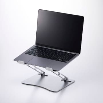 高さや角度を無段階調整できる折りたたみ式ノートPCスタンド、エレコムが発売