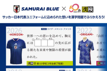 日本サッカー協会×日本漢字能力検定協会　『SAMURAI BLUE(日本代表) 漢字検定』　第二弾を発表！