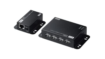 サンワサプライ、4ポートハブ付きUSB2.0エクステンダー「USB-EXSET6」発売。LANケーブル1本でUSBを50m延長