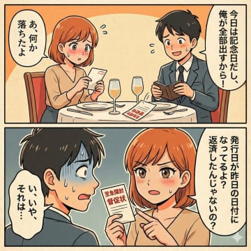 彼氏「昔の借金は全部返済した」→財布から落ちた督促状の日付を見て、即座に別れを決めたワケ【短編小説】