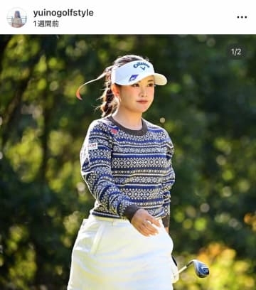 女子ゴルフの河本結、深めスリット入り黒ドレスでエレガントに　「素敵過ぎてめまい」色気ダダ漏れ