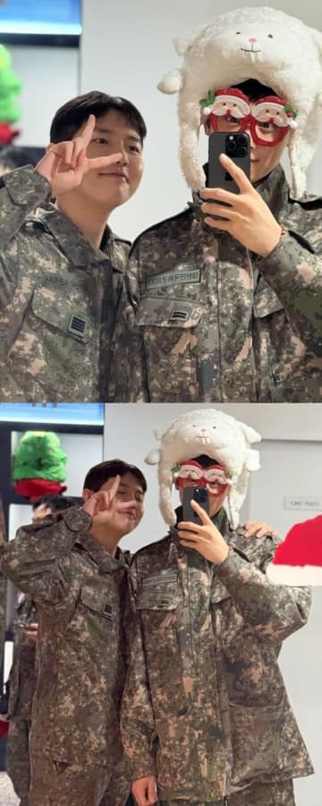 兵役中のASTRO・チャウヌ、元Wanna Oneメンバーと軍服姿で茶目っ気たっぷりな一面を披露【PHOTO】