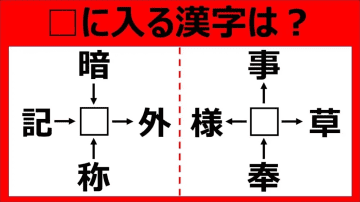 【漢字パズル】答えは意外な漢字かも！？ 暗□、□外、称□、記□　□に入る漢字は…？