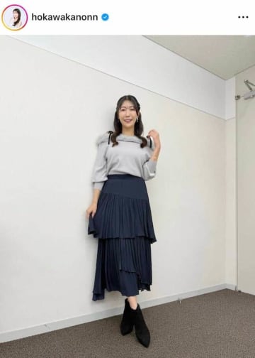 気象予報士・穂川果音、ドキっ...肩出しすぎニットワンピで色気ダダ漏れ　「国宝級」「可愛すぎる」