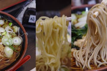 【新宿駅地下で朝ラーメン】立ち食い蕎麦屋『信州そば 本陣 ルミネエスト新宿店』でいただく「本陣ラーメン」と「かき揚げそば」