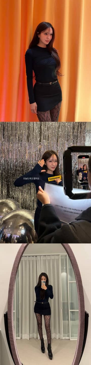 元Jリーガーと交際したヒョミン、ぴったりミニワンピにシースルータイツで見せた成熟した色香【PHOTO】