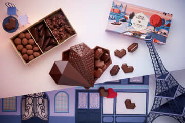 ル・ショコラ・アラン・デュカス26年バレンタイン、“幾何学モチーフ”ハートチョコやアソート