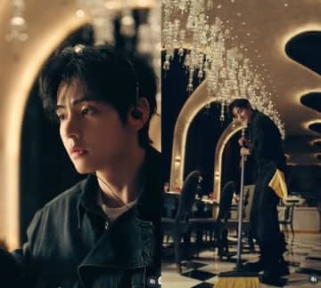 BTS・V、“清掃員”に変身しても変わらないカリスマ性で話題　リゾート施設を舞台に躍動する映像公開