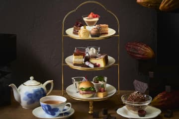 ウェスティン都ホテル京都のチョコレートアフタヌーンティー、”3種のカカオ”のチョコモンブラン