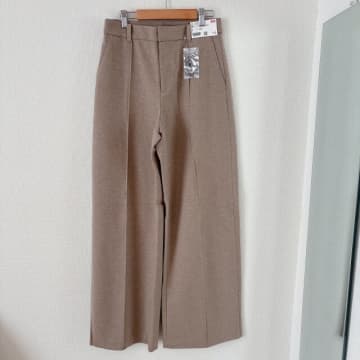 着心地もシルエットも最高♡冬はユニクロのあったかワイドパンツ買っとけば間違いなし！