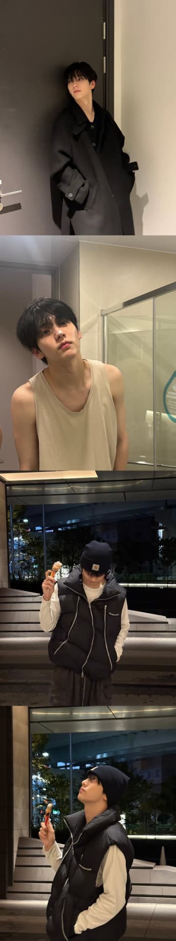 TXT・スビン、日本の“人気アイス”を片手に夜の街に出没！オフショットに反響「メロオッパすぎ」【PHOTO】