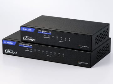 エレコム、全ポート2.5Gbpsのファンレススイッチングハブ2機種