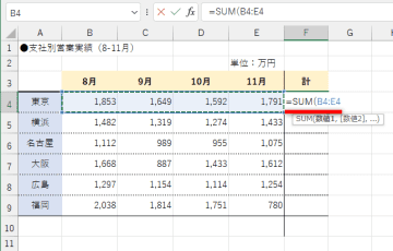 Excelで合計を素早く入力する方法。SUM関数はショートカットキーで挿入できる【エクセル時短】