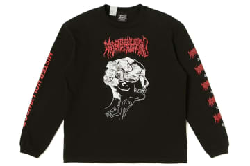N.ハリウッド × セント マイケル”デスメタルTシャツ着想”ロンT、古着風プリントで