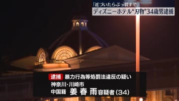 「近づいたらぶっ殺すぞ」ディズニーホテル“刃物”持ち侵入　中国籍34歳男を逮捕