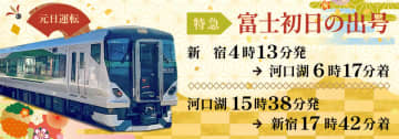 富士急行線、2026年元日に「富士初日の出」号を運行。新宿～河口湖間を1往復