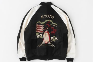 やまとラボ「スカジャンキモノ」京都の“舞妓や鳥居”刺繍したキルティングジャケット