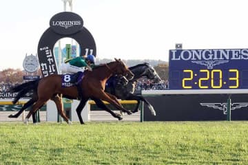 「お馬さんもメロメロ」　大胆ドレスの大河女優が来場…競馬G1で視線釘付け「品がある」