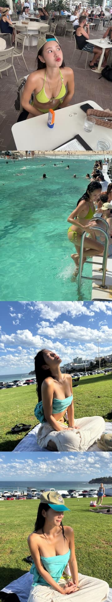 「こぼれ落ちそう！」10kg減量で話題の元韓国アイドル、日焼け跡うっすら水着姿で圧巻ボリューム【PHOTO】