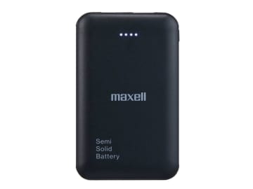 安全性が高い半固体電池のモバイルバッテリー、マクセル
